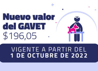 Nuevo valor del GAVET a partir de octubre