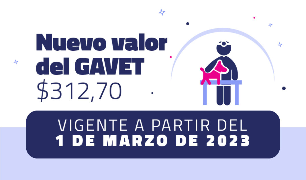 02-nuevovalorgavet 2023-web-100 El CVPBA pone en conocimiento de los matriculados que el Consejo Directivo, a través de la Resolución N°39 resolvió fijar el valor del GAVET en la suma de $312,70 con vigencia a partir del 1 de marzo de 2023.