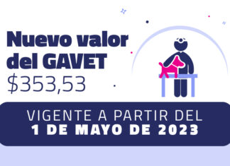 Nuevo valor del GAVET a partir del 1 de mayo Nuevo valor GAVET mayo 2023