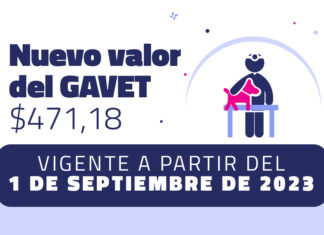 Nuevo valor del GAVET a partir del 1 de septiembre Nuevo valor del GAVET a partir del 1 de septiembre.