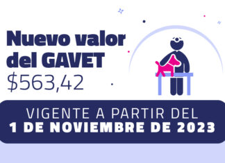 Nuevo valor del GAVET a partir del 1 de noviembre