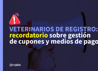 Veterinarios de Registro: recordatorio sobre gestión de cupones y medios de pago